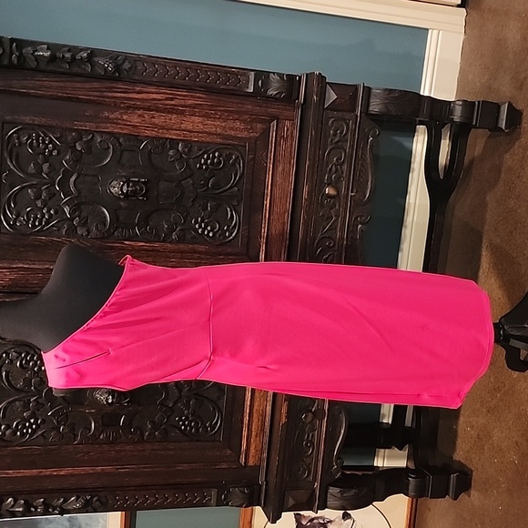 Pretty Garden Hot Pink One Shoulder Dress - Picture 5 of 6